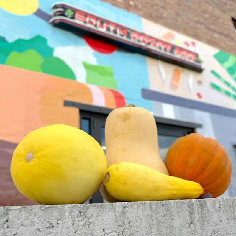 Gourds outside South Point Grocery.